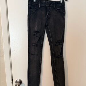 Black Distressed Skinny Jeans